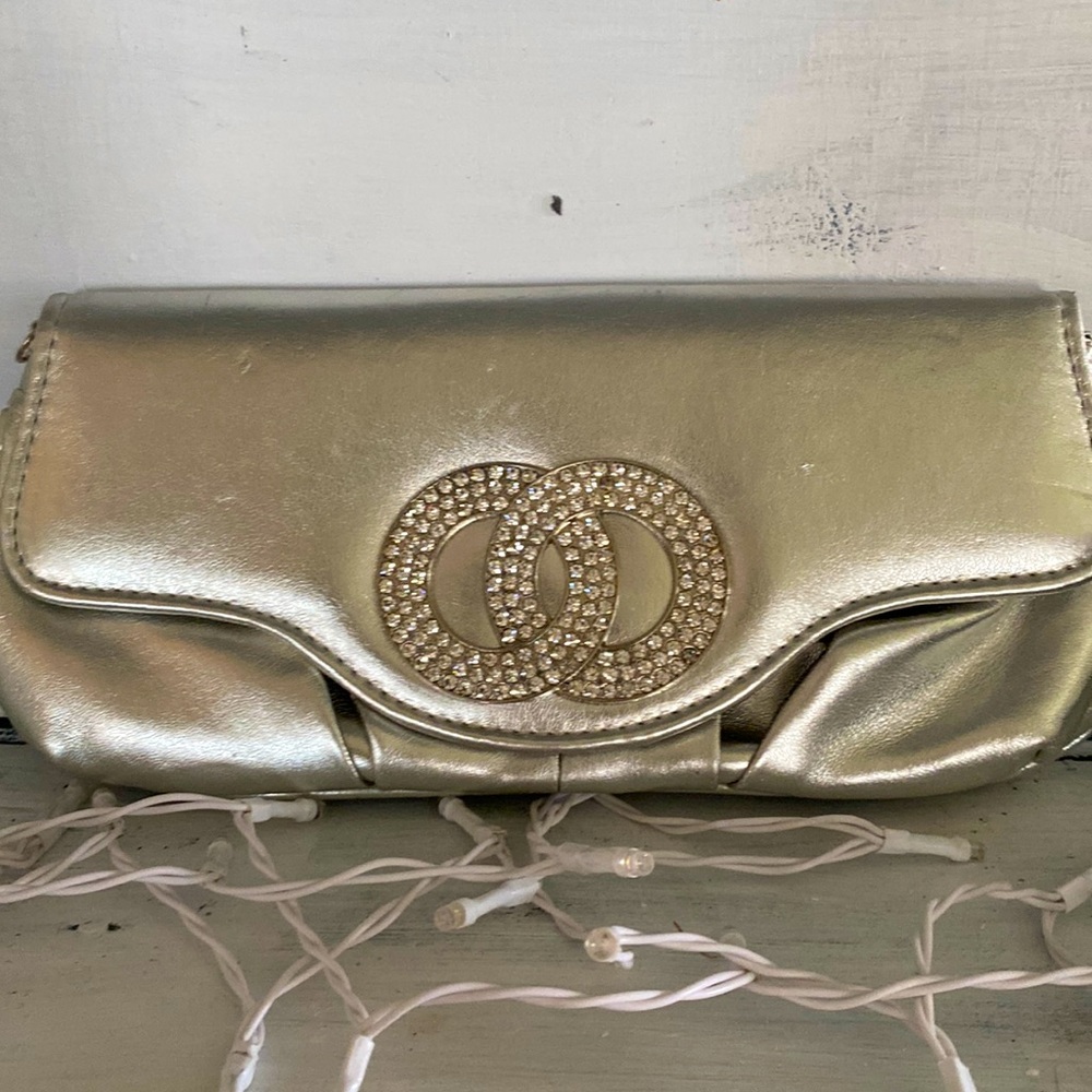 call it spring clutch, rhinestone label